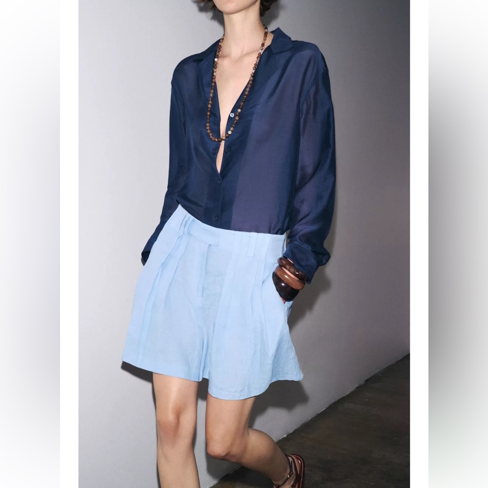 ZARA 100% LINEN SHORTS
